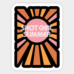 Shot Girl Summer Retro Sticker